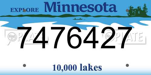 7476427 Minnesota License Plate