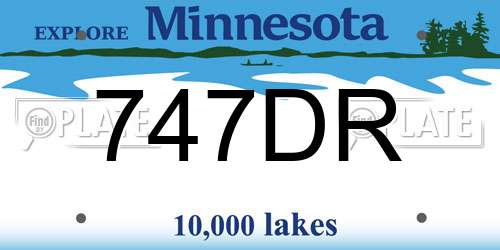 747DR Minnesota License Plate