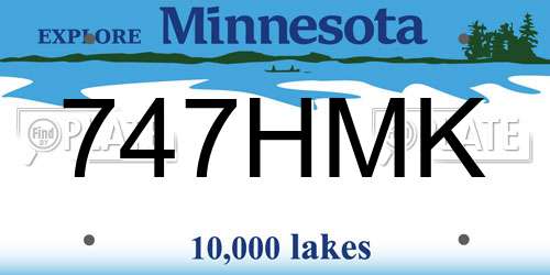 747HMK Minnesota License Plate