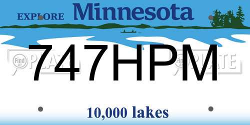747HPM Minnesota License Plate