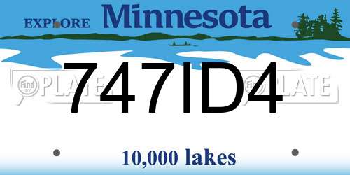 747ID4 Minnesota License Plate