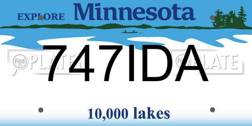 747IDA Minnesota License Plate