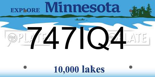 747IQ4 Minnesota License Plate