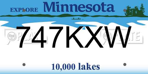 747KXW Minnesota License Plate