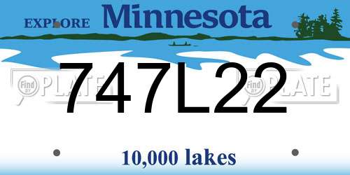 747L22 Minnesota License Plate