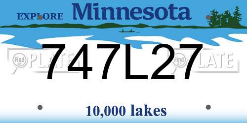 747L27 Minnesota License Plate