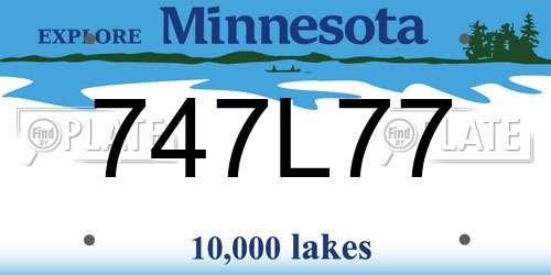 747L77 Minnesota License Plate
