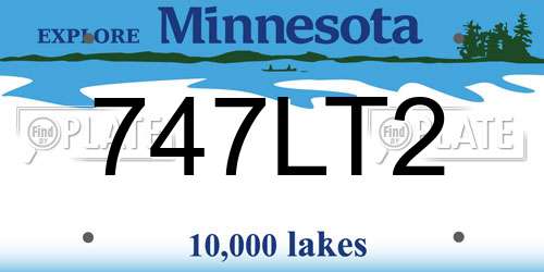 747LT2 Minnesota License Plate