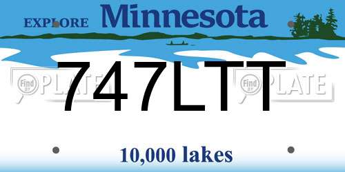 747LTT Minnesota License Plate