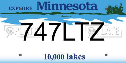 747LTZ Minnesota License Plate