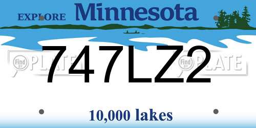 747LZ2 Minnesota License Plate