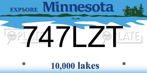 747LZT Minnesota License Plate