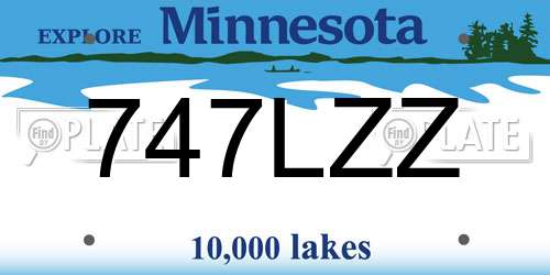 747LZZ Minnesota License Plate