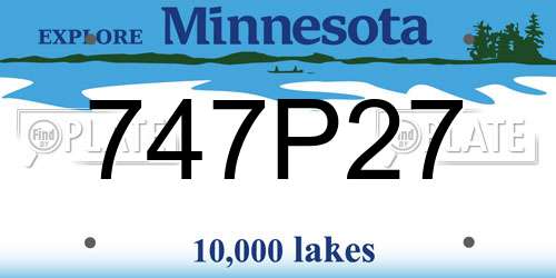 747P27 Minnesota License Plate