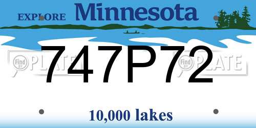 747P72 Minnesota License Plate