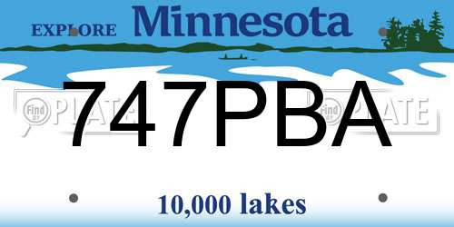 747PBA Minnesota License Plate