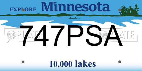747PSA Minnesota License Plate