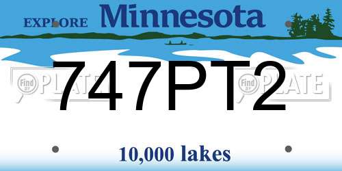 747PT2 Minnesota License Plate