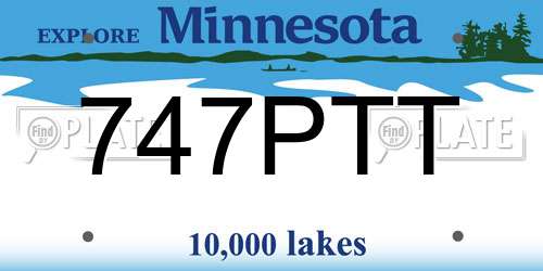 747PTT Minnesota License Plate