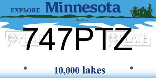 747PTZ Minnesota License Plate