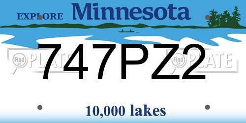 747PZ2 Minnesota License Plate