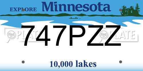 747PZZ Minnesota License Plate