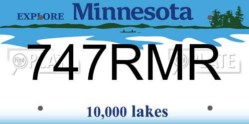 747RMR Minnesota License Plate