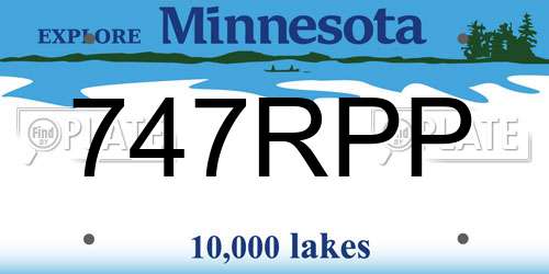 747RPP Minnesota License Plate