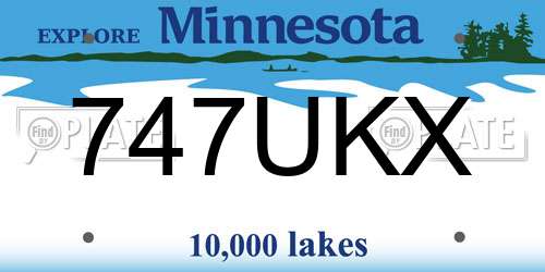 747UKX Minnesota License Plate