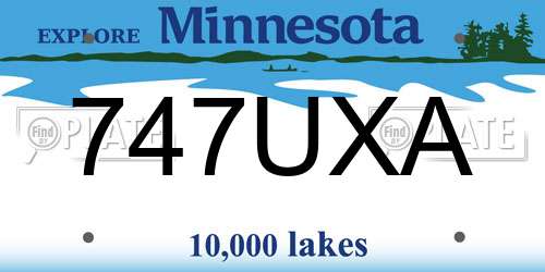 747UXA Minnesota License Plate