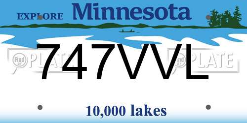 747VVL Minnesota License Plate
