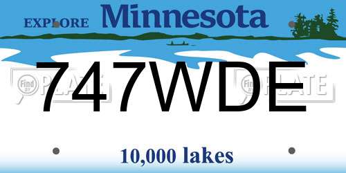 747WDE Minnesota License Plate