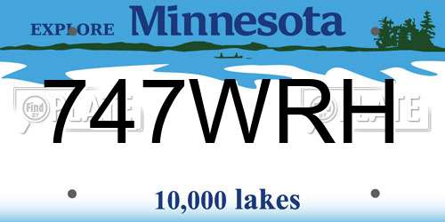 747WRH Minnesota License Plate