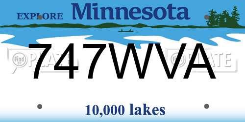 747WVA Minnesota License Plate