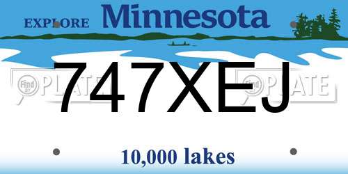 747XEJ Minnesota License Plate