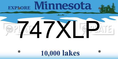 747XLP Minnesota License Plate