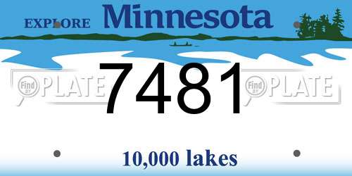 7481 Minnesota License Plate
