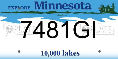 7481GI Minnesota License Plate