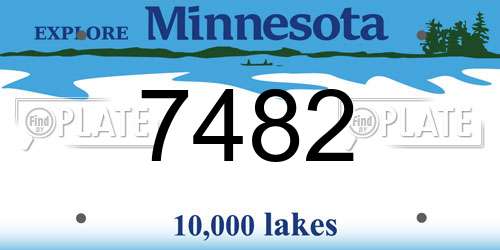 7482 Minnesota License Plate