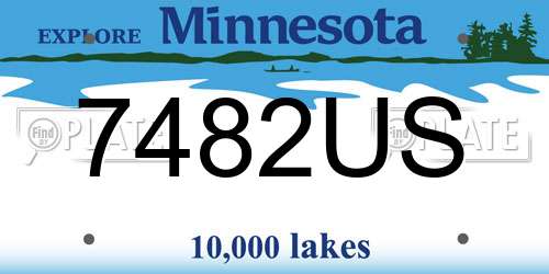 7482US Minnesota License Plate