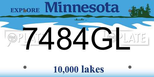7484GL Minnesota License Plate