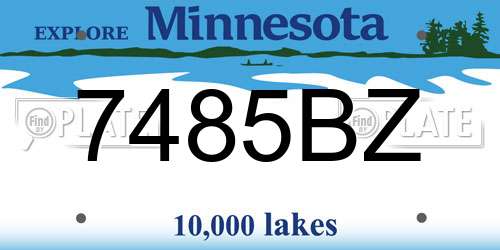 7485BZ Minnesota License Plate