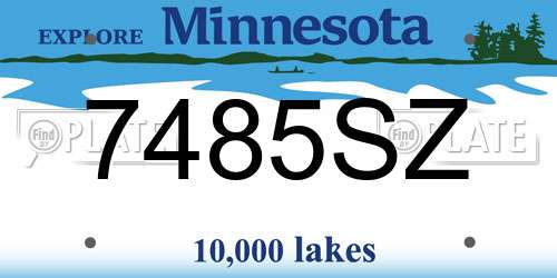 7485SZ Minnesota License Plate