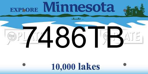 7486TB Minnesota License Plate