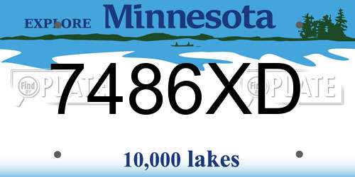 7486XD Minnesota License Plate
