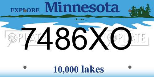 7486XO Minnesota License Plate