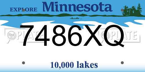 7486XQ Minnesota License Plate