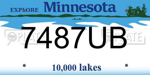 7487UB Minnesota License Plate