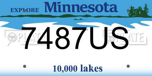 7487US Minnesota License Plate
