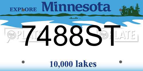 7488ST Minnesota License Plate
